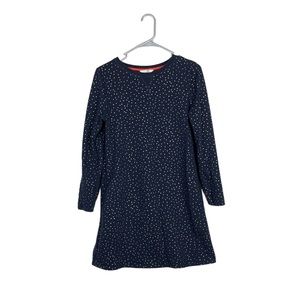 Boden off duty swing dress navy with gold polka dot size 6
